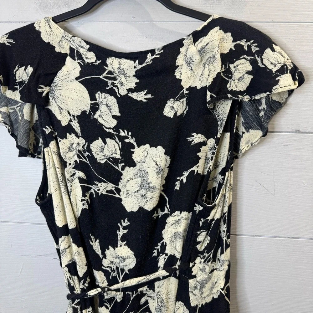 Free People | French Quarter Floral Printed Flutter Sleeve Wrap Mini Dress Small